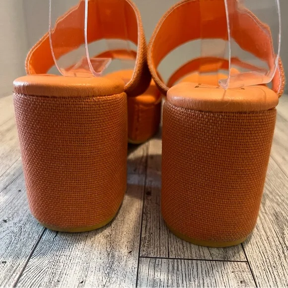 BEACH by Coconuts By Matisse Ocean Ave Chunky Platform Slide Sandal Peach Size8M - Picture 4 of 7